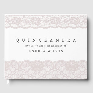 Livro De Visitas Festa de aniversário de Quinceanera do laço