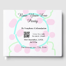 Festa de Ano Novo digitalização QR RSVP nome rosa 