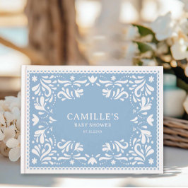 Livro De Visitas Festa de Bebê Blue Cielito Lindo Papel Picado 