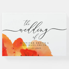 Livro De Visitas Festa de casamento de Aquarela Poppy Greenery