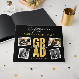 Livro De Visitas Festa de Formatura 2026 Bold Gold GRAD 4 Múltiplas