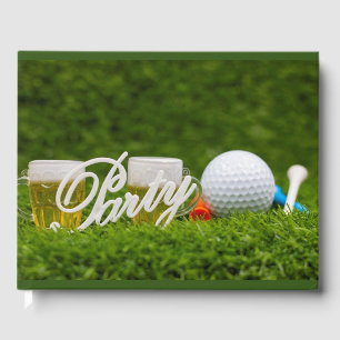 Livro De Visitas Festa de golfe com bola e cerveja em pé de ouro