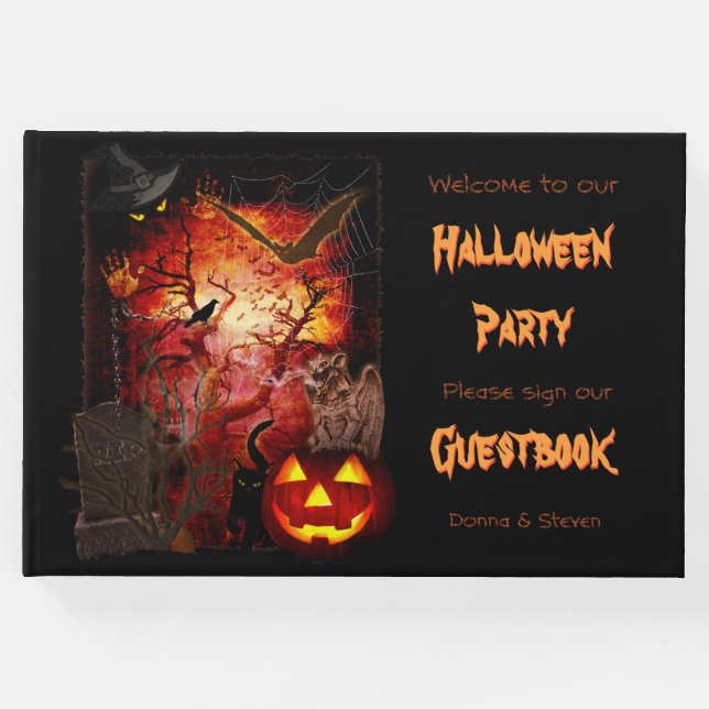 Livro De Visitas Festa de Halloween (personalizável) (Frente)