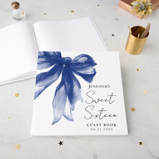 Livro De Visitas Festa Sweet 16 Script Coquete Arco Marinho  (Frente aberta)