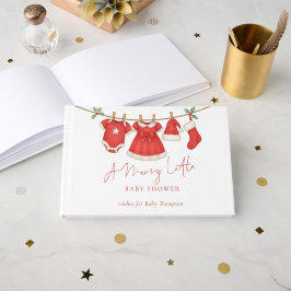Livro De Visitas Festive Clothesline Christmas Baby Shower 