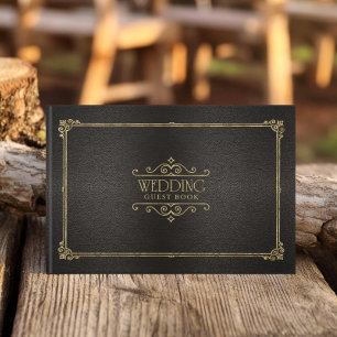 Livro De Visitas Fine Filigree Dourado Wedding ID871