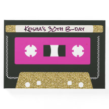 Fita de cassete retrô de 80|90 |Rosa quente e Dour