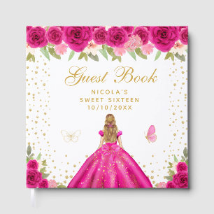 Livro De Visitas Flair Rosa Quinceanera Loira Princesa
