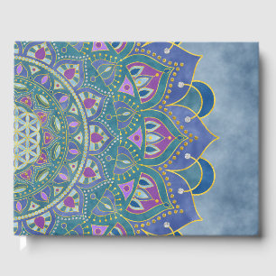 Livro De Visitas Flor da Vida - Mandala Estilo Índia 1