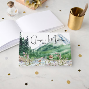 Livro De Visitas Flor de Campo Montanhesa Rústica   Casamento Boho
