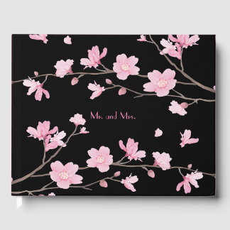 Livro De Visitas Flor de Cereja - Preto