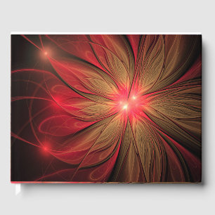 Livro De Visitas Flor fractal de fanfarrão vermelho