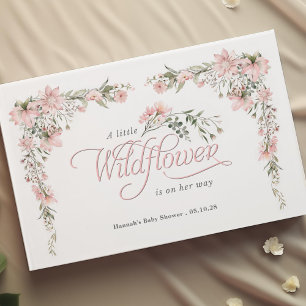 Livro De Visitas Flor selvagem e verde, chá de menina elegante