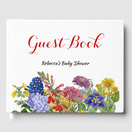 Livro De Visitas Flor selvagem em Bloom Whimsical Floral Chá de fra