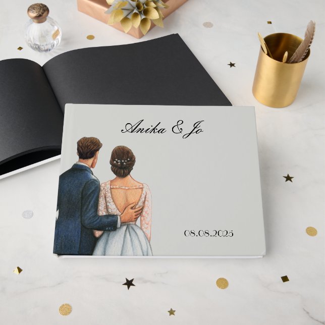 Livro De Visitas Floral Botanical wedding  (Frente aberta)