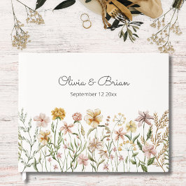 Livro De Visitas Floral de Prados de Flores Selvagens Personalizada