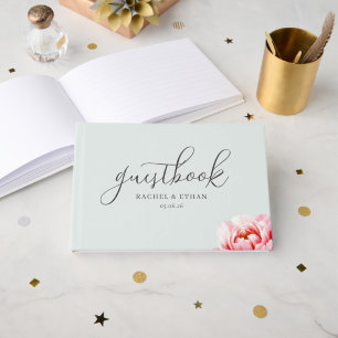 Livro de Visitas Floral Elegante Hortelã