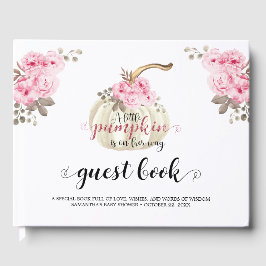 Livro De Visitas Floral Pequena Garota Abóbora Chá de fraldas Flor