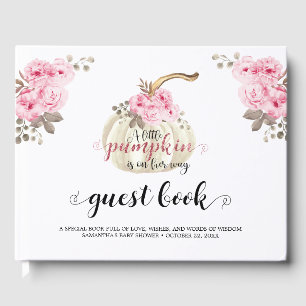 Livro De Visitas Floral Pequena Garota Abóbora Chá de fraldas Flor