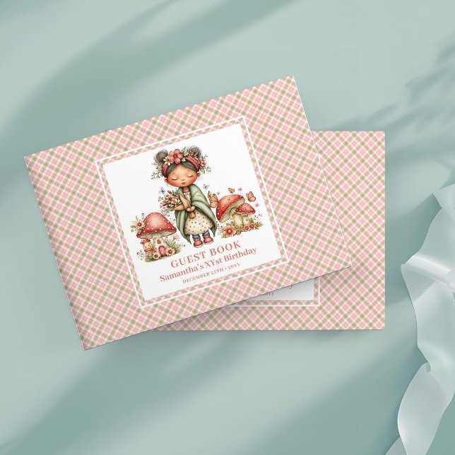 Livro de Visitas Floral Rosa Pastel Fada Doce (Sweet Fairy Pastel Pink Floral Guest Book)