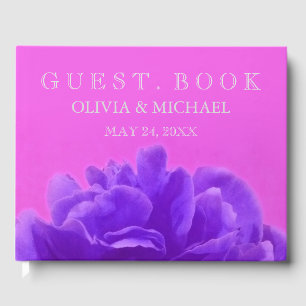 Livro De Visitas Floral roxo elegante