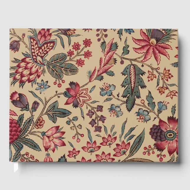 Livro De Visitas Floral Tapeçaria Arte Flor (Frente)