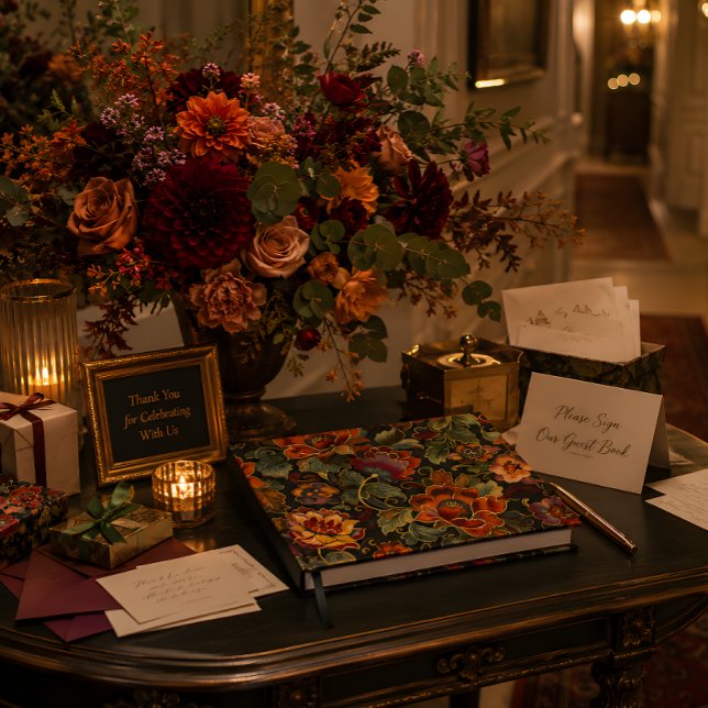 Livro de Visitas Floral Vintage Opulento (Criador carregado)