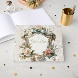 Livro de Visitas Floral Vintage para Chá de Bebê o