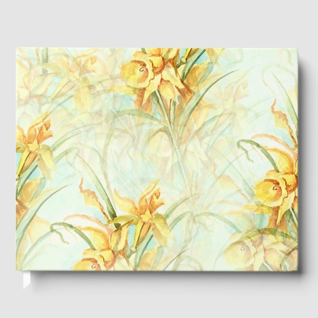 Livro De Visitas Flores Amarelas Selvagens na Espinha (Frente)