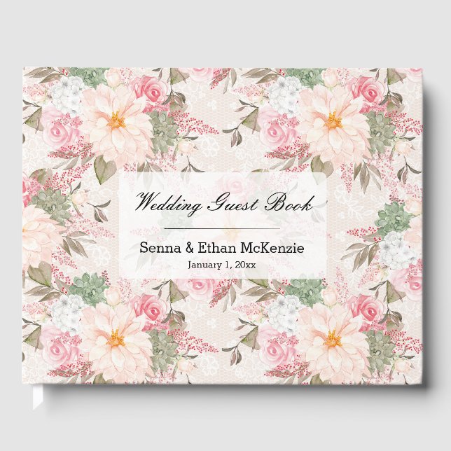 Livro De Visitas Flores bonito (Frente)