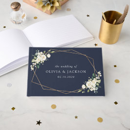 Livro De Visitas Flores Brancas, Flores De Creme, Verde, Casamento