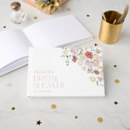 Livro De Visitas Flores Coloridas, Flores Selvagens, Boho, Chá de p