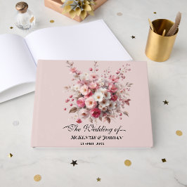 Livro De Visitas Flores de Lâmpadas e Douradas Aquarelas Personaliz