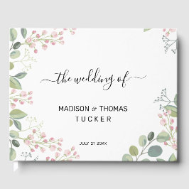 Livro De Visitas Flores Delicadas E Folhas De Eucalipto