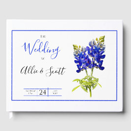 Livro De Visitas Flores do Texas Bluebonnet, casamento moderno