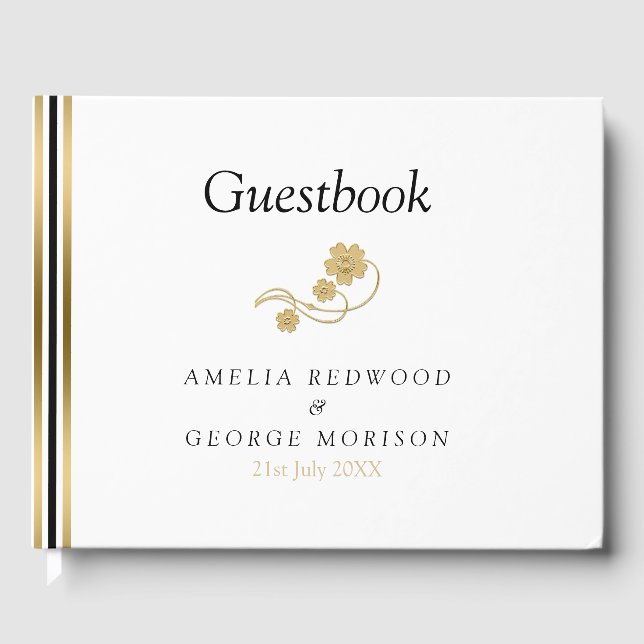 Livro De Visitas Flores E Gamas Simples (Frente)