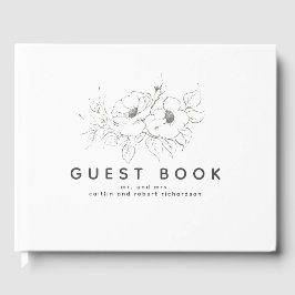 Livro De Visitas Flores manuais modernas elegantes