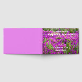 Livro De Visitas Flores Roxas Magenta, Celebração Floral da Vida