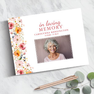 Livro De Visitas Flores Selvagens Amando Memória Funeral Foto Memor