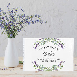 Livro De Visitas Flores violeta de lavanda de gradação eucalipto
