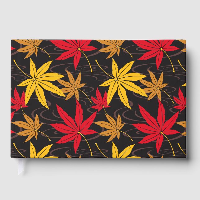 LIVRO DE VISITAS FOLHA DE MAPLE JAPONÊS EM PRETO (Frente)