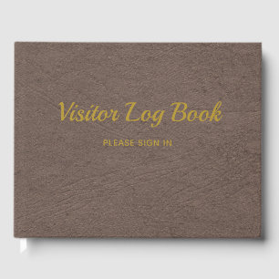 Livro De Visitas Folha de Registro de Visitantes Couro Faux Elegant