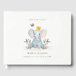 Livro De Visitas Folhagem de Elefantes da Madeira a Qualquer Aniver