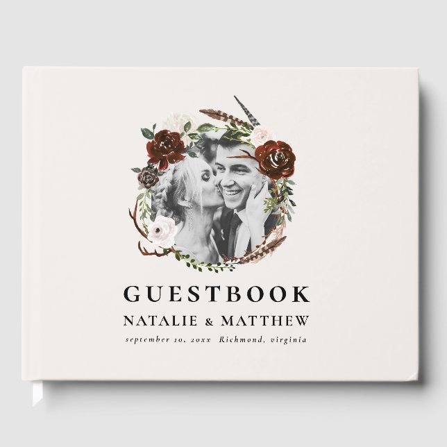Livro De Visitas Folhagem russa e casamento com formigas (Frente)