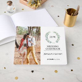 Livro De Visitas Folhas de aguarela botânica monograma foto casamen