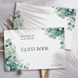 Livro De Visitas Folhas de Aquarela Elegante