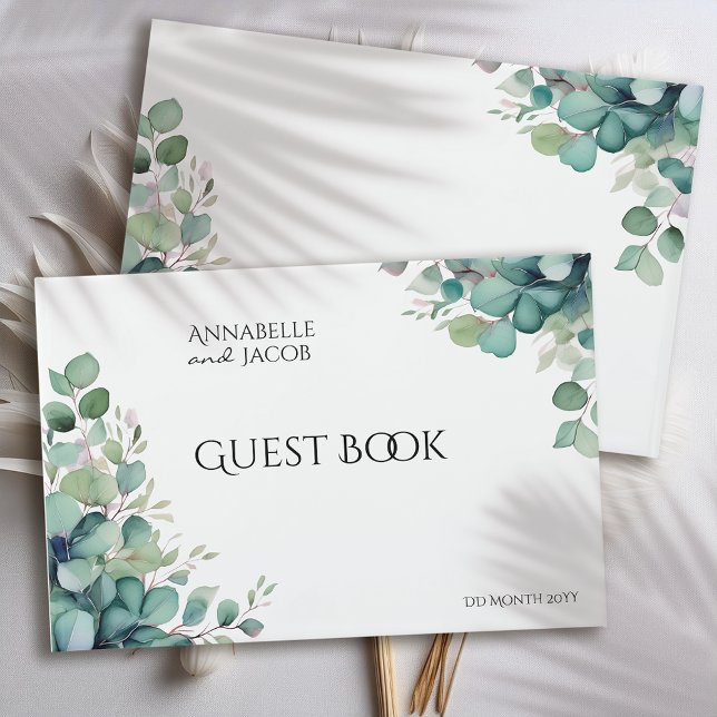Livro De Visitas Folhas de Aquarela Elegante (Criador carregado)