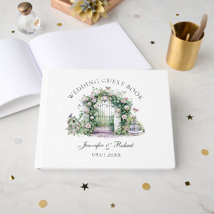 Livro De Visitas Fonte Romântica de Arca Floral de Casamento de Jar
