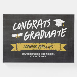 Livro De Visitas Formando de Gráficos Legal Amarelo Preto