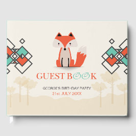 Livro De Visitas Formas Geométricas Coloridas Padrão de Raposa Trib